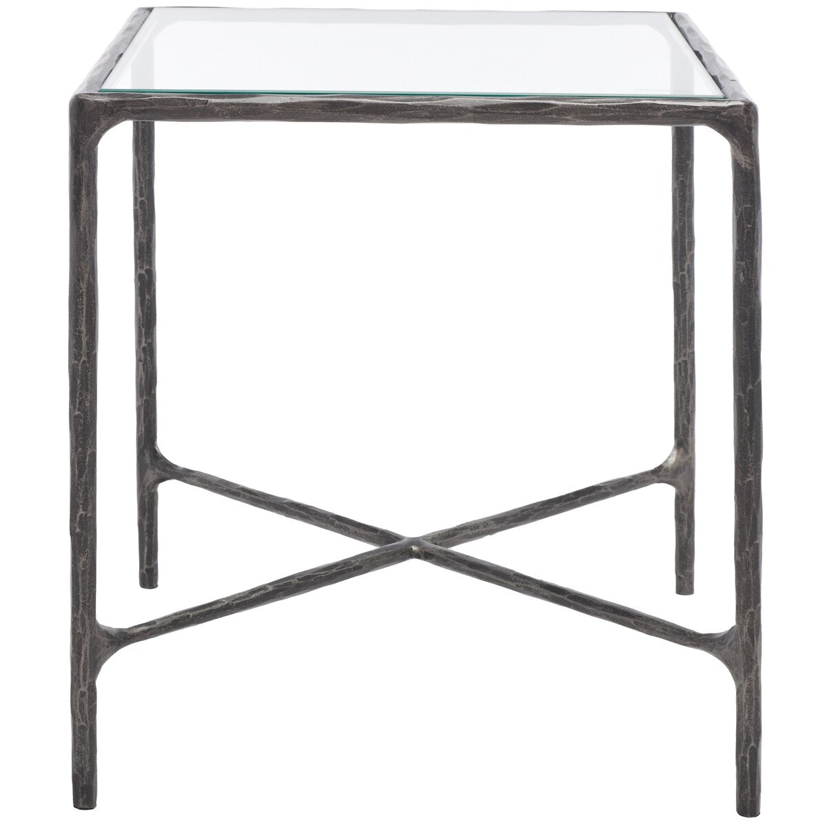 SAFAVIEH Couture Saturna Forged Metal Square End Table - 18" W x 18" L x 20" H - 18Wx18Dx20H