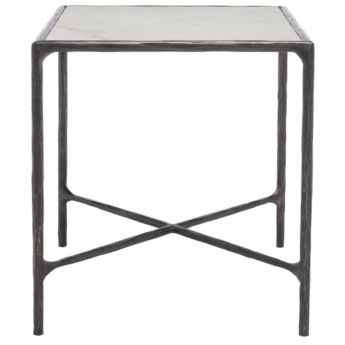 SAFAVIEH Couture Saturna Forged Metal Square End Table - 18" W x 18" L x 20" H - 18Wx18Dx20H