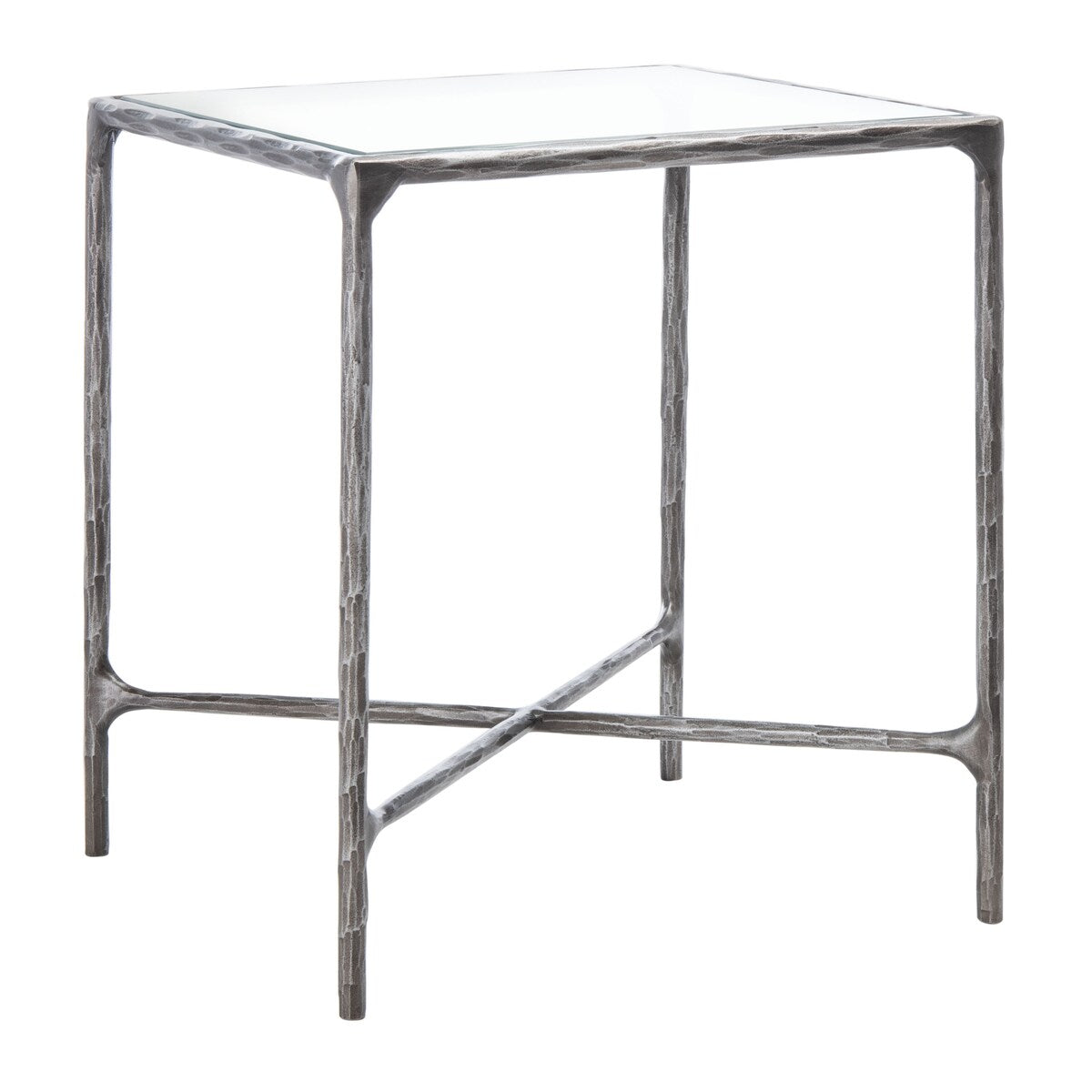 SAFAVIEH Couture Saturna Forged Metal Square End Table - 18" W x 18" L x 20" H - 18Wx18Dx20H