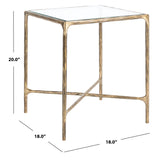 SAFAVIEH Couture Saturna Forged Metal Square End Table - 18" W x 18" L x 20" H - 18Wx18Dx20H