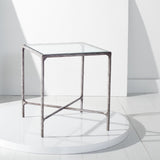 SAFAVIEH Couture Saturna Forged Metal Square End Table - 18" W x 18" L x 20" H - 18Wx18Dx20H