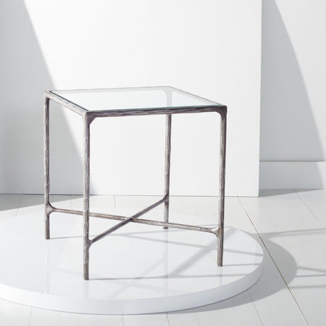 SAFAVIEH Couture Saturna Forged Metal Square End Table - 18" W x 18" L x 20" H - 18Wx18Dx20H