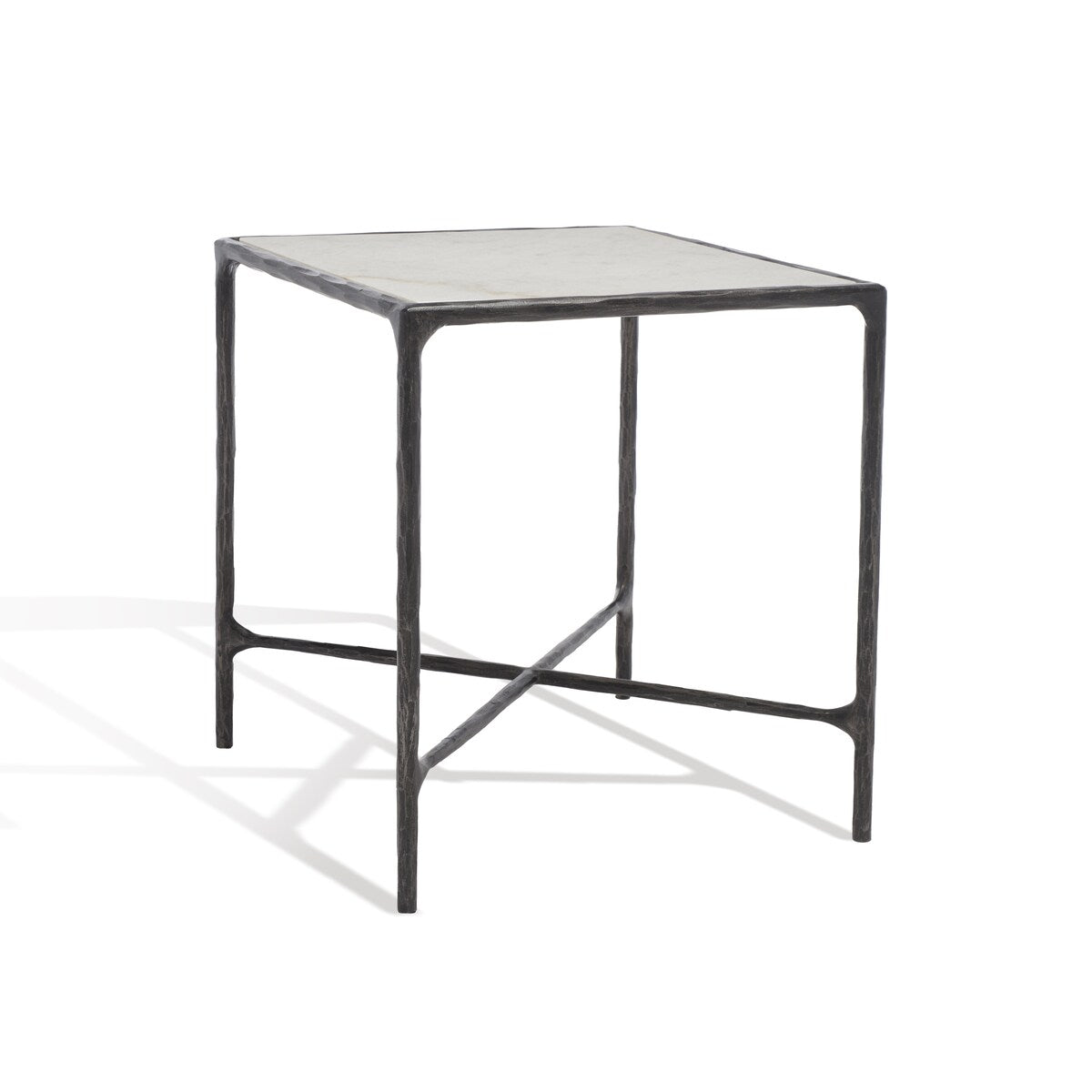 SAFAVIEH Couture Saturna Forged Metal Square End Table - 18" W x 18" L x 20" H - 18Wx18Dx20H