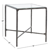 SAFAVIEH Couture Saturna Forged Metal Square End Table - 18" W x 18" L x 20" H - 18Wx18Dx20H