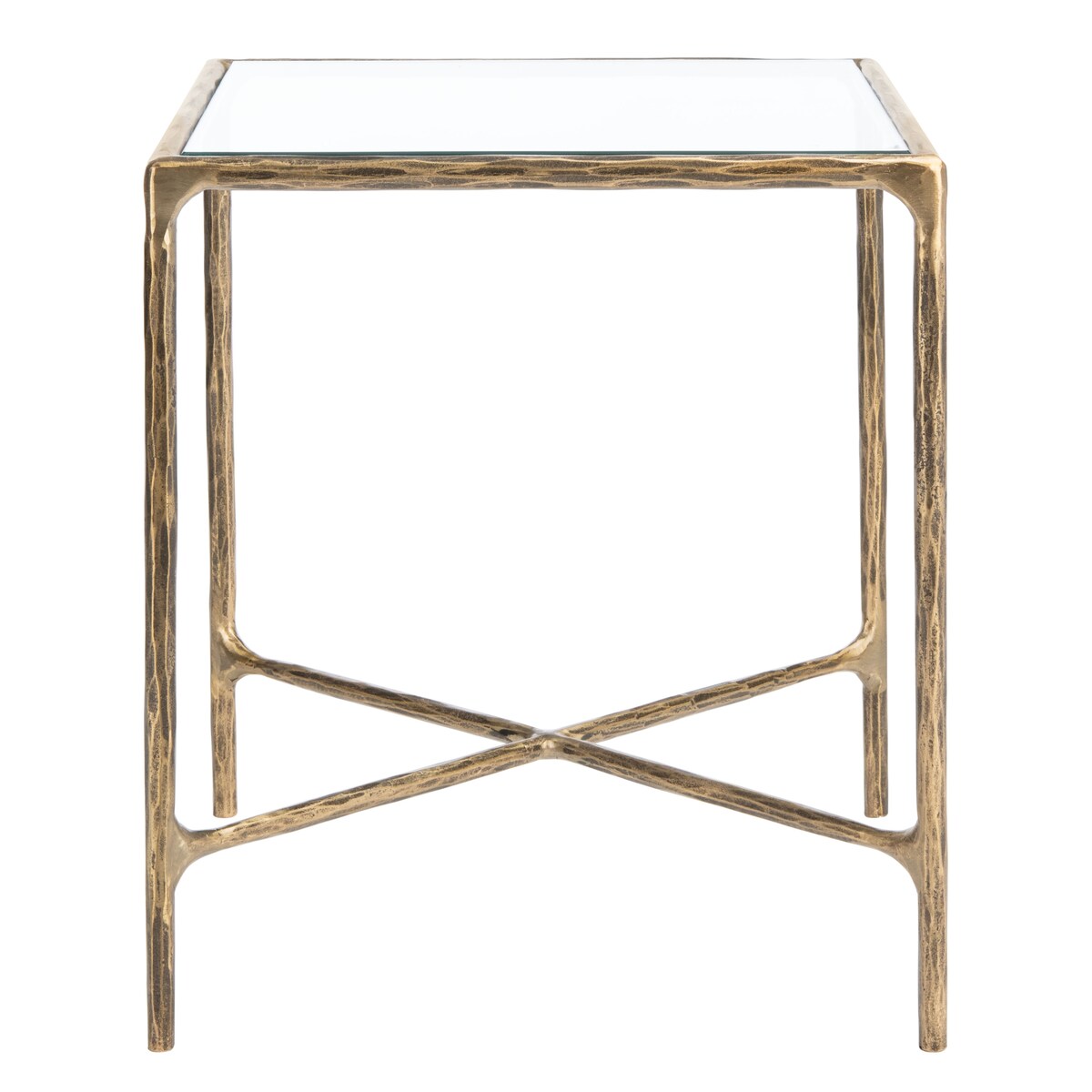 SAFAVIEH Couture Saturna Forged Metal Square End Table - 18" W x 18" L x 20" H - 18Wx18Dx20H