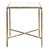 SAFAVIEH Couture Saturna Forged Metal Square End Table - 18" W x 18" L x 20" H - 18Wx18Dx20H