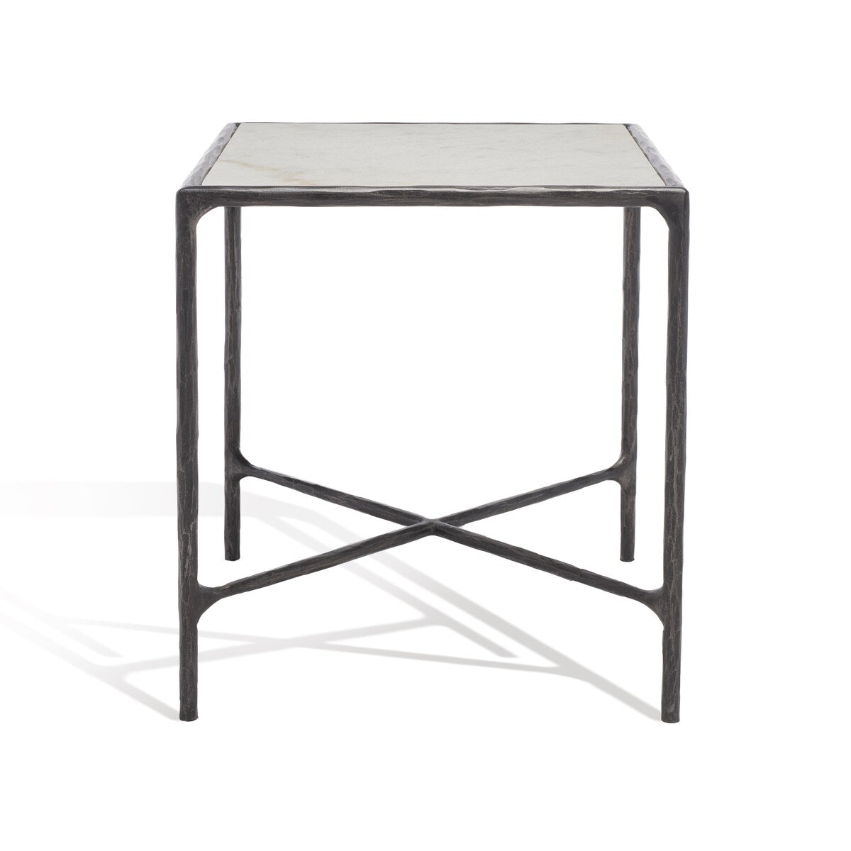 SAFAVIEH Couture Saturna Forged Metal Square End Table - 18" W x 18" L x 20" H - 18Wx18Dx20H