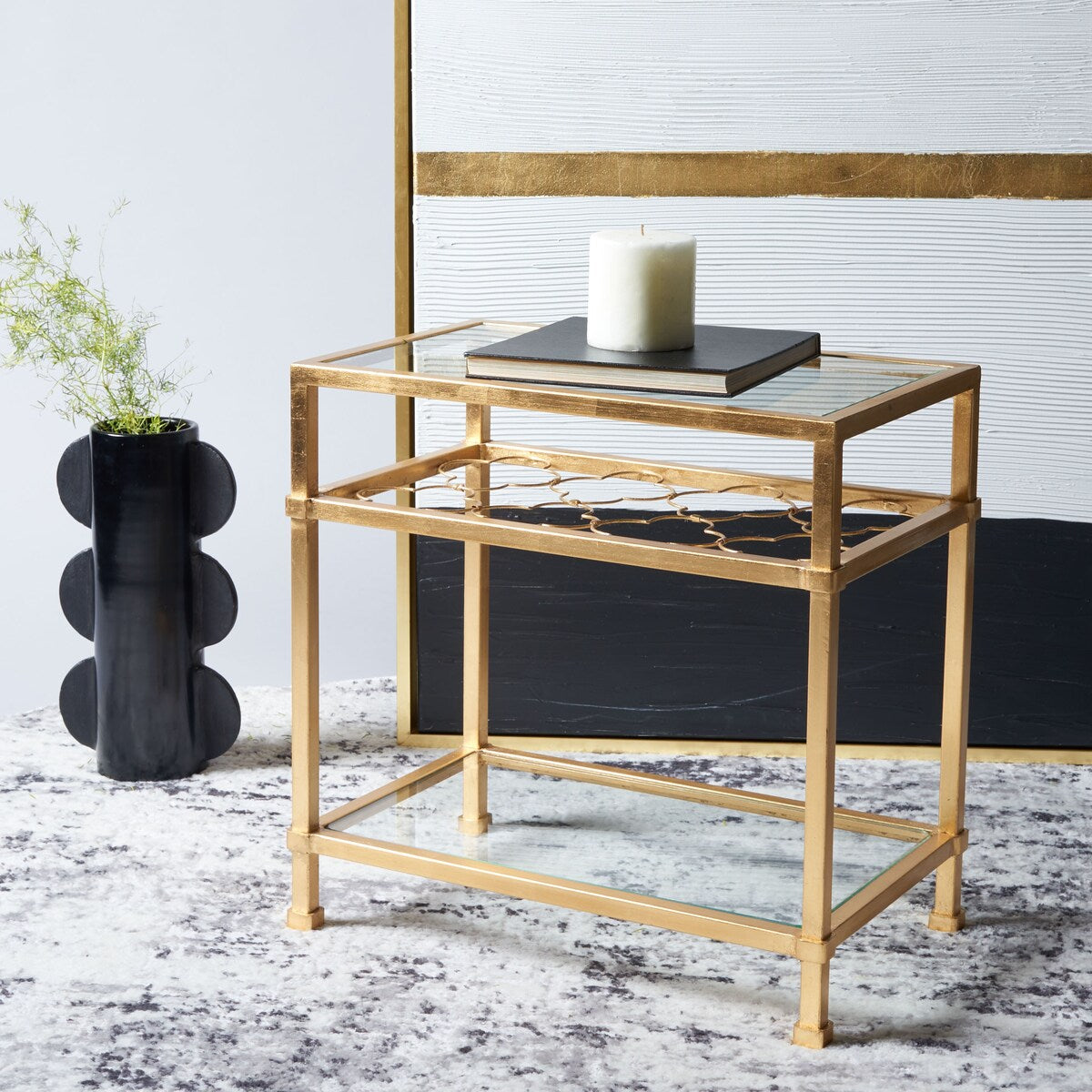 SAFAVIEH Couture Sebiha Side Table - 22" W x 13.1" L x 22" H - 22Wx13Dx22H