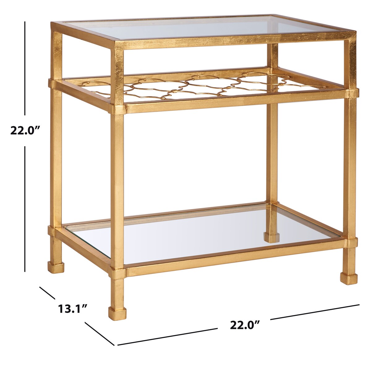 SAFAVIEH Couture Sebiha Side Table - 22" W x 13.1" L x 22" H - 22Wx13Dx22H