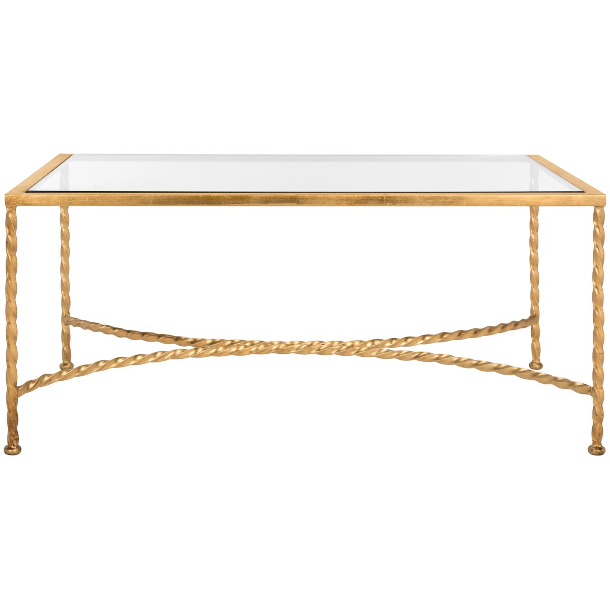 SAFAVIEH Couture Sedighe Glass Coffee Table - 40" W x 24" D x 18" H - 40Wx24Dx18H