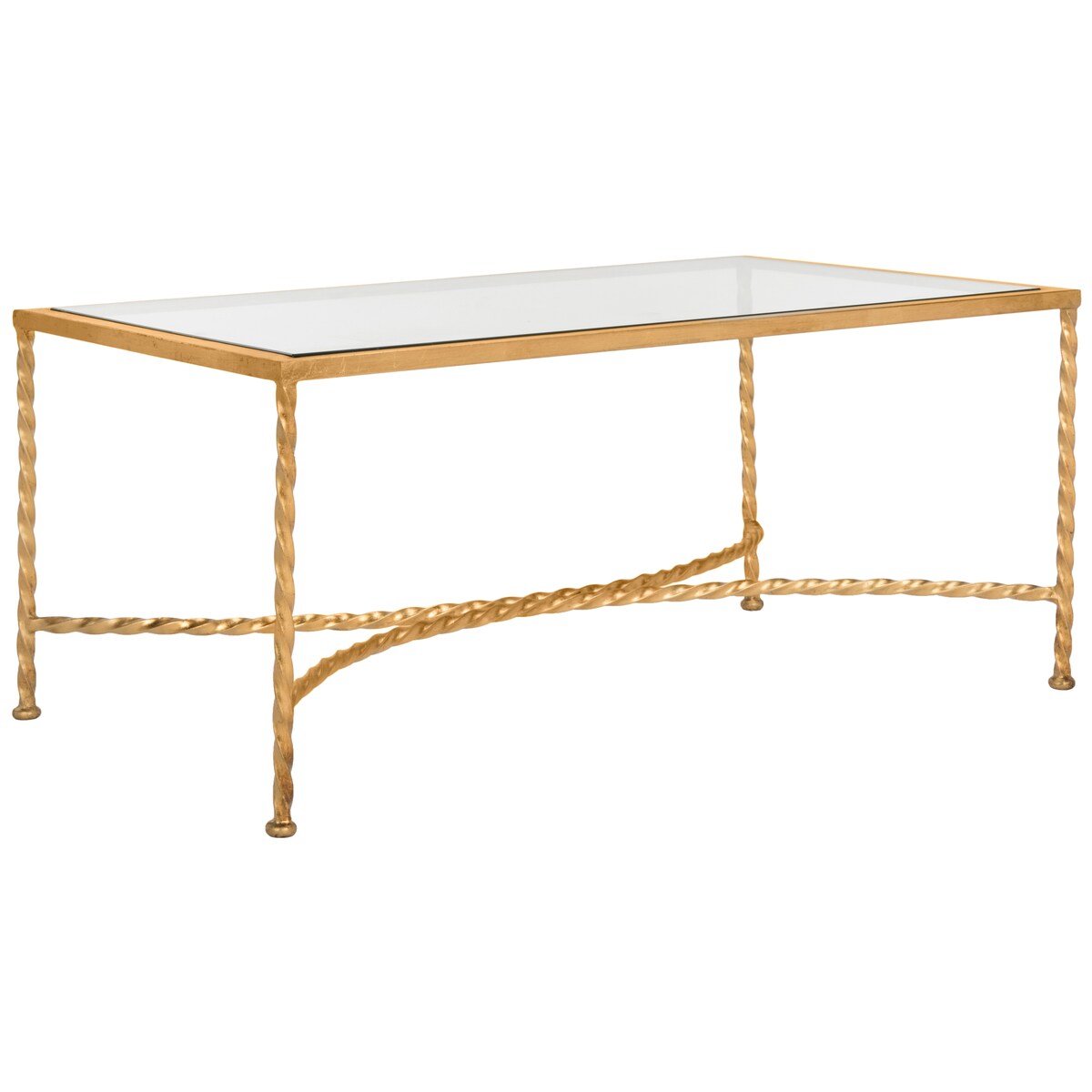 SAFAVIEH Couture Sedighe Glass Coffee Table - 40" W x 24" D x 18" H - 40Wx24Dx18H