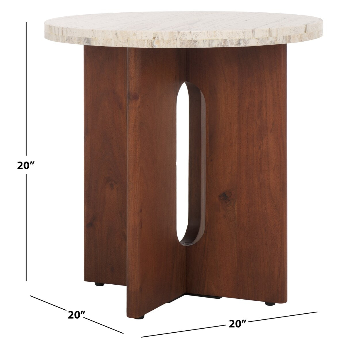 SAFAVIEH Couture Shayna Travertine Accent Table - 20Wx20Dx20H