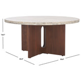 SAFAVIEH Couture Shayna Travertine Coffee Table - 35Wx35Dx17H