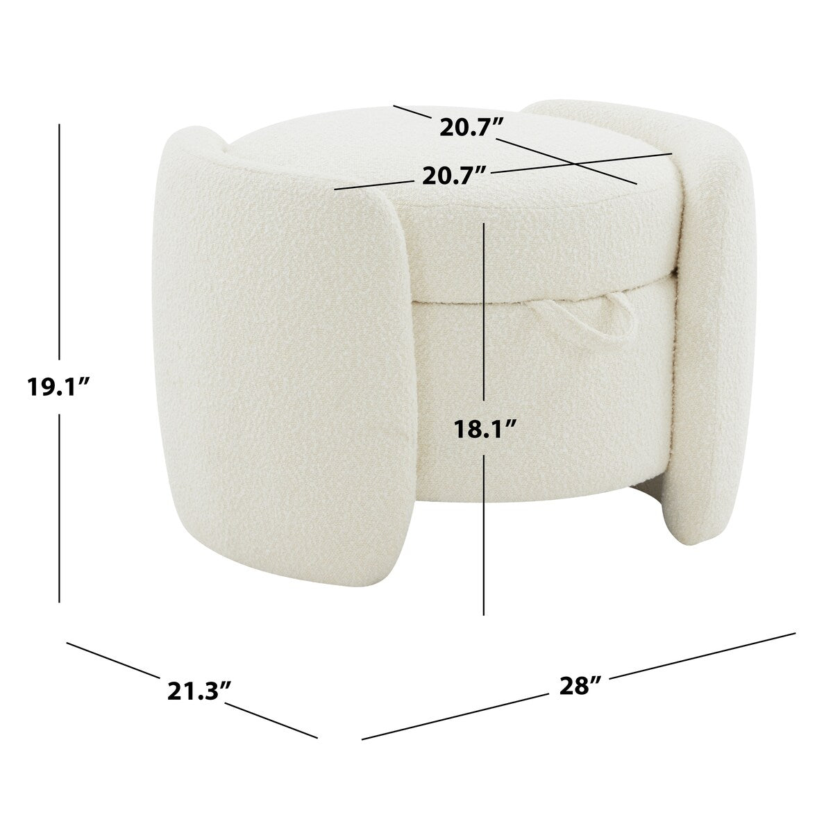 SAFAVIEH Couture Sivan Storage Ottoman (Fully Assembled)