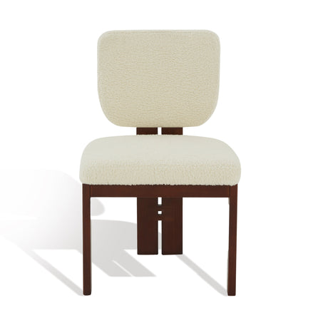 SAFAVIEH Couture Sonoe Faux Shearling Dining Chair - 16 In. W x 20 In. D x 32 In. H - 16Wx20Dx32H