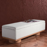 SAFAVIEH Couture Sunneva Boucle Storage Bench - 61 In. W x 20 In. D x 19 In. H - 61Wx20Dx19H