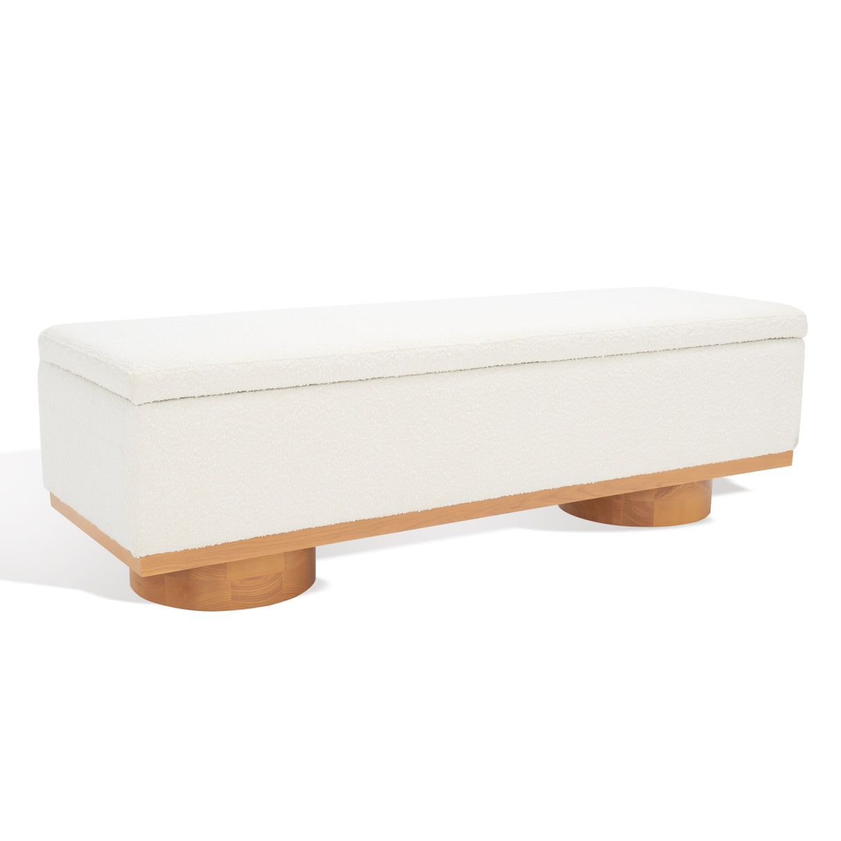 SAFAVIEH Couture Sunneva Boucle Storage Bench - 61 In. W x 20 In. D x 19 In. H - 61Wx20Dx19H