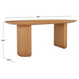 SAFAVIEH Couture Svenja Wood Dining Table - 79 In W x 35 In D x 29.5 In H - 79Wx35Dx30H