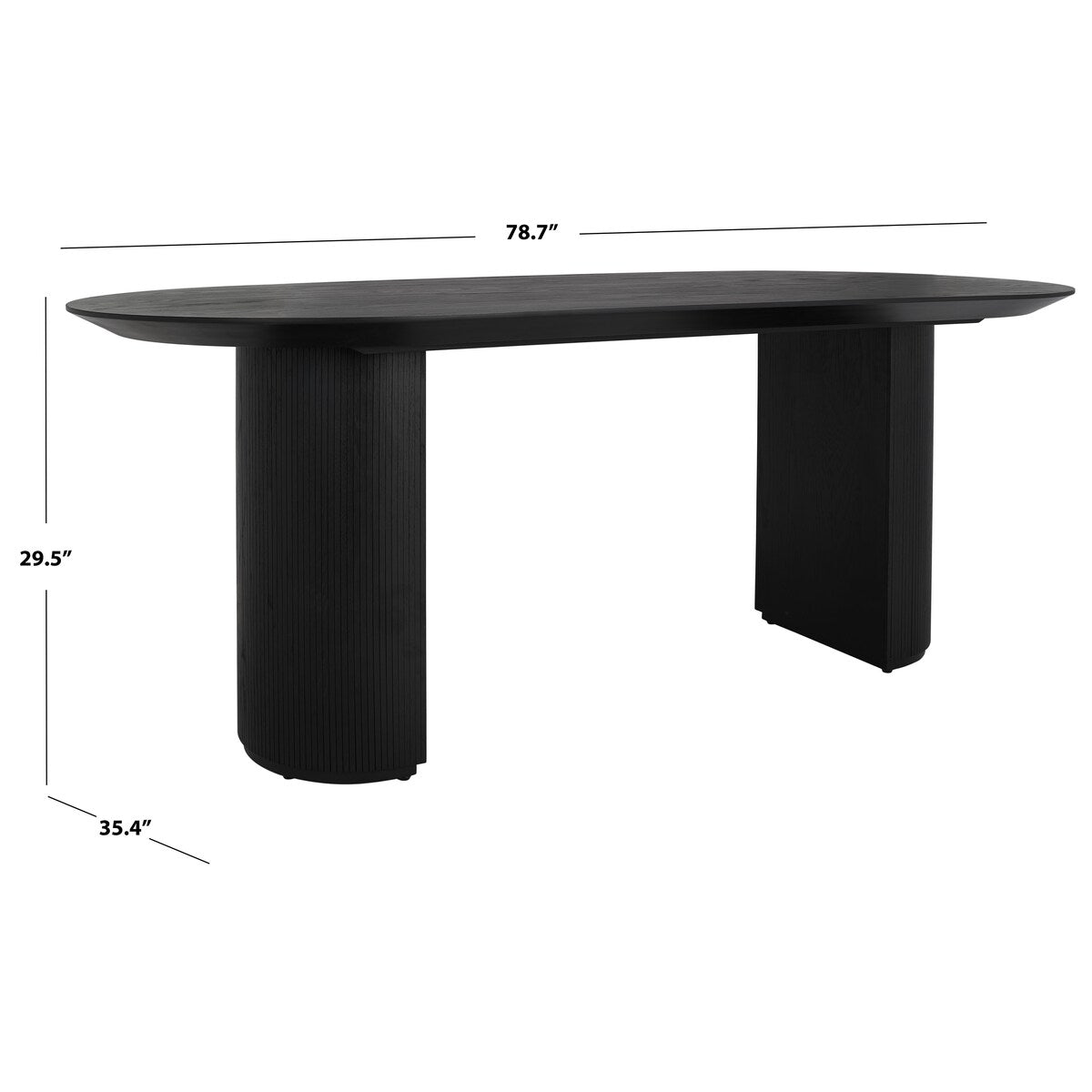 SAFAVIEH Couture Svenja Wood Dining Table - 79 In W x 35 In D x 29.5 In H - 79Wx35Dx30H