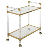 SAFAVIEH Couture Taisya Bronze Brass Bar Trolley - 32Wx16Dx32H