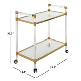 SAFAVIEH Couture Taisya Bronze Brass Bar Trolley - 32Wx16Dx32H