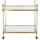 SAFAVIEH Couture Taisya Bronze Brass Bar Trolley - 32Wx16Dx32H