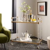 SAFAVIEH Couture Taisya Bronze Brass Bar Trolley - 32Wx16Dx32H