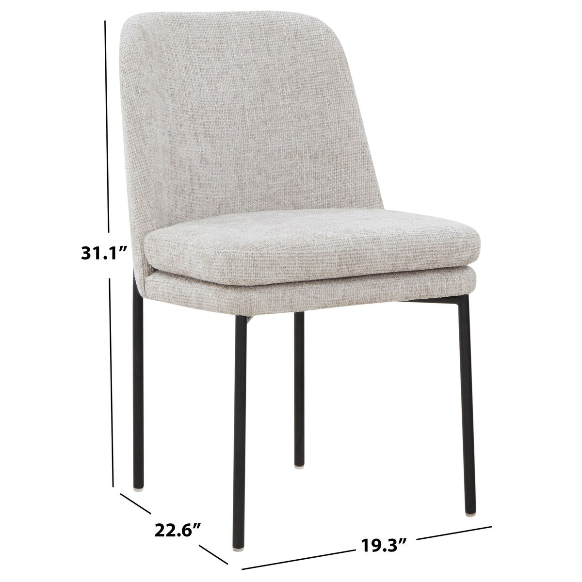 SAFAVIEH Couture Tamarie Chenille 19-inch Dining Chair - 19Wx23Dx31H