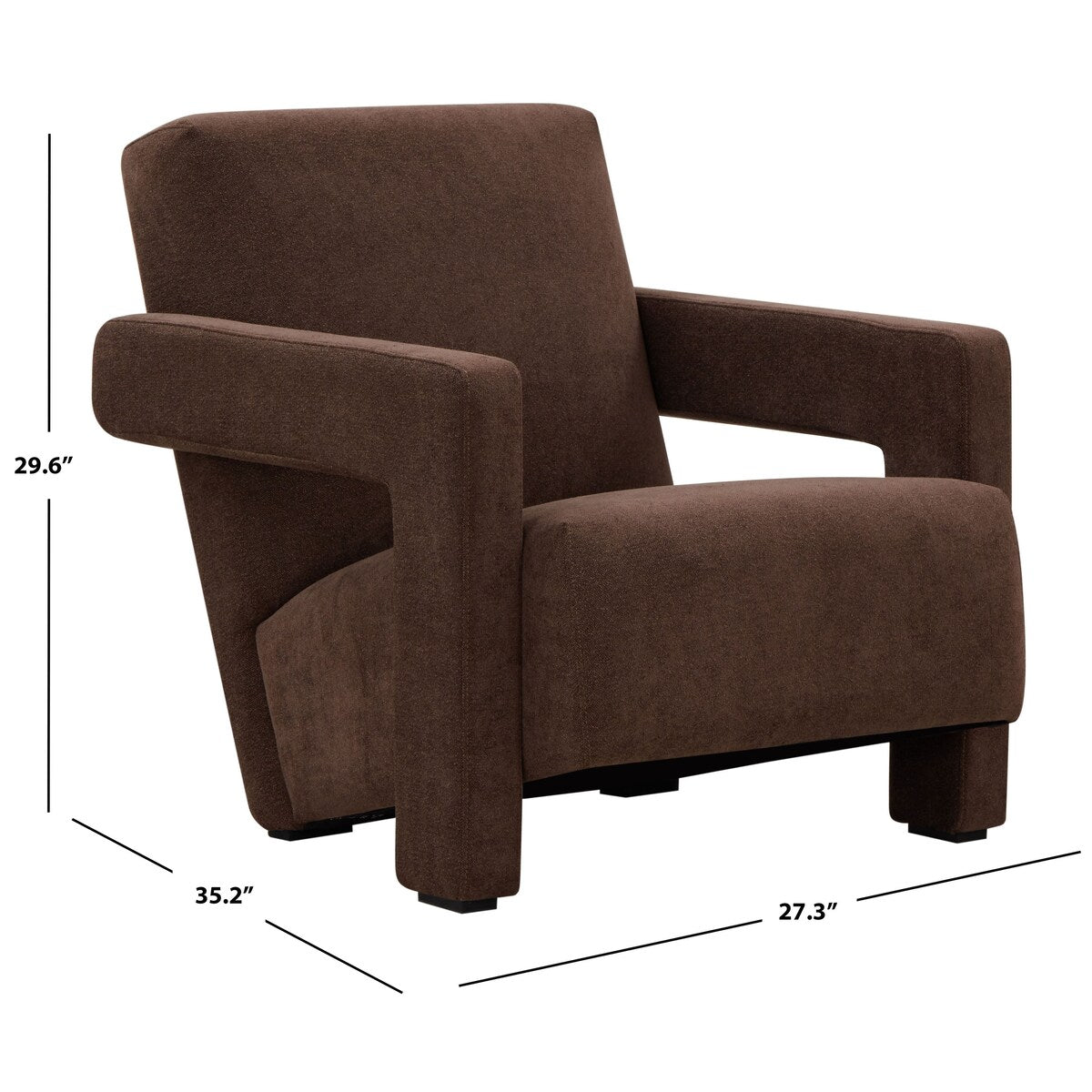 SAFAVIEH Couture Taylor Modern Velvet Accent Chair - 27Wx35Dx30H