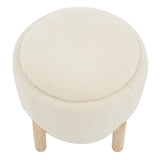 SAFAVIEH Couture Techiya Upholstered Ottoman (Fully Assembled) - 18 In W x 18 In D x 20 In H - 18Wx18Dx20H