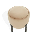 SAFAVIEH Couture Techiya Upholstered Ottoman (Fully Assembled) - 18 In W x 18 In D x 20 In H - 18Wx18Dx20H