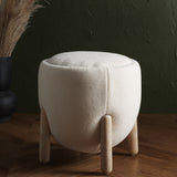 SAFAVIEH Couture Techiya Upholstered Ottoman (Fully Assembled) - 18 In W x 18 In D x 20 In H - 18Wx18Dx20H