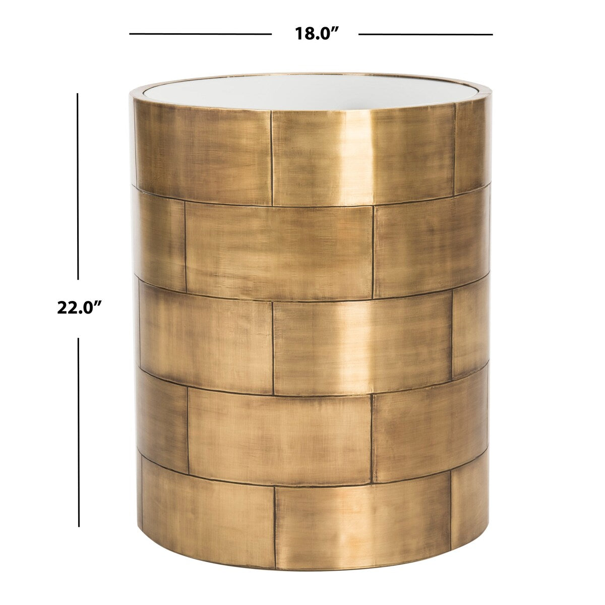 SAFAVIEH Couture Tetjana Round Side Table- Brass - 18 In W x 18 In D x 22 In H - 18Wx18Dx22H