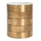 SAFAVIEH Couture Tetjana Round Side Table- Brass - 18 In W x 18 In D x 22 In H - 18Wx18Dx22H