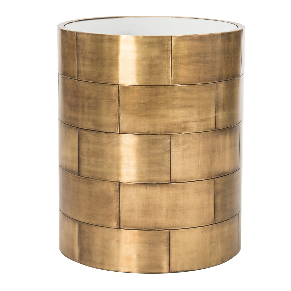 SAFAVIEH Couture Tetjana Round Side Table- Brass - 18 In W x 18 In D x 22 In H - 18Wx18Dx22H