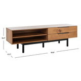 SAFAVIEH Couture Tica 2-Drawer Media Stand - 63" W x 17.7" L x 19.7" H - 63Wx18Dx20H