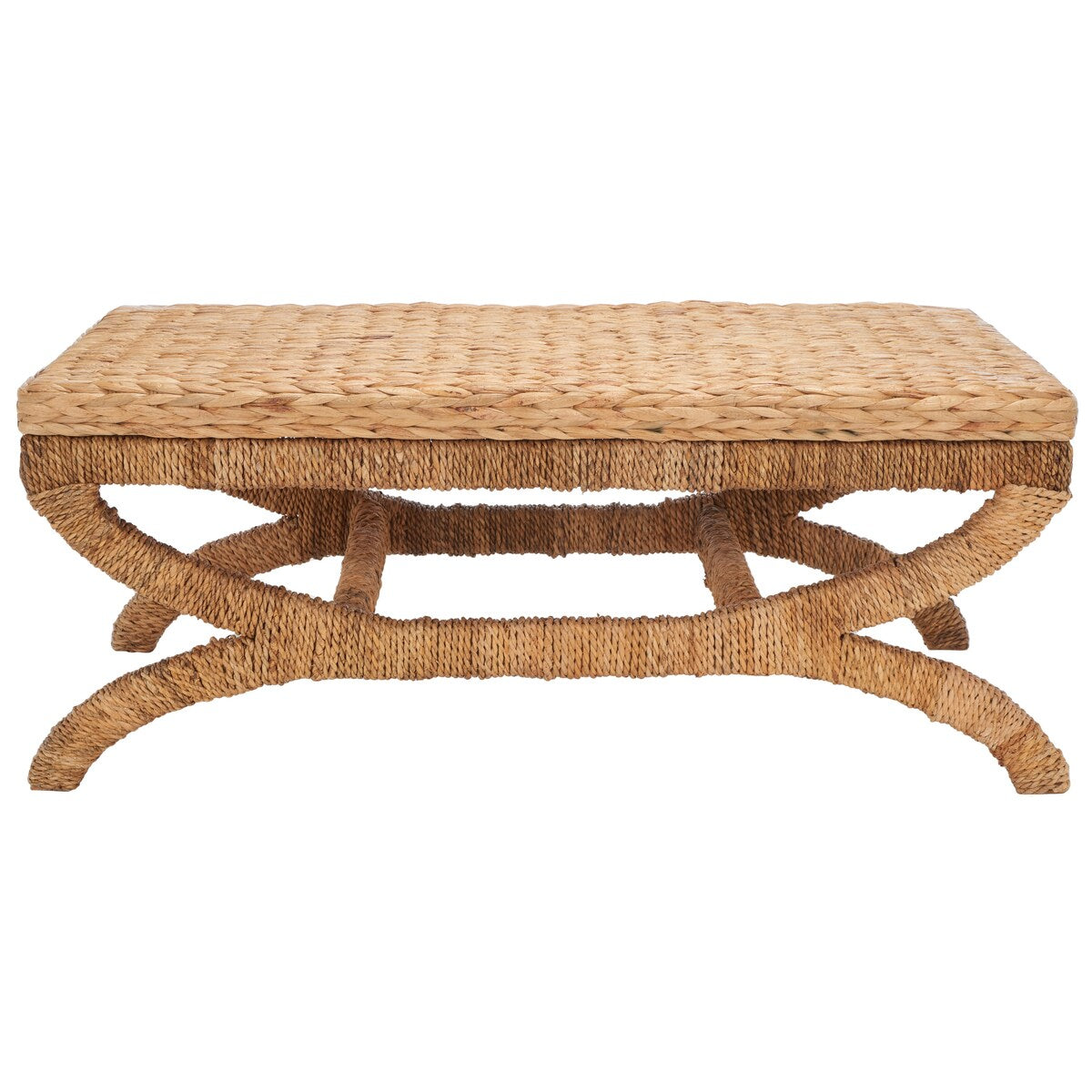 SAFAVIEH Couture Trajka Tropical Coastal Boho Water Hyacinth Coffee Table - 44 In. W x 24 In. D x 18 In. H - 44Wx24Dx18H