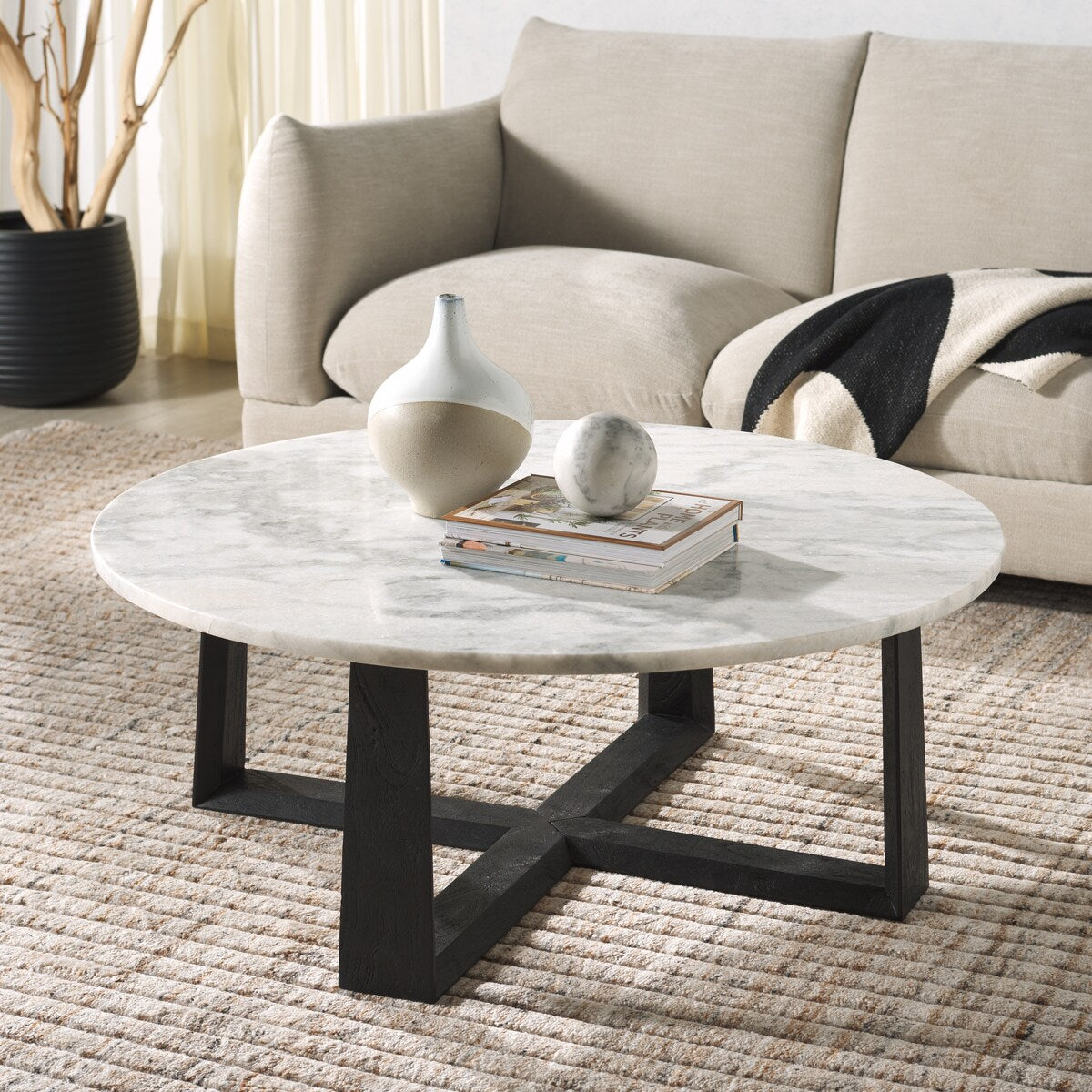 SAFAVIEH Couture Trenton Marble Top Coffee Table - 38Wx38Dx15H