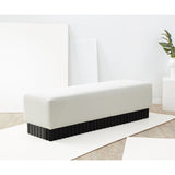 SAFAVIEH Couture Tylie Boucle & Wood Bench - 60Wx18Dx17H