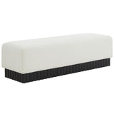 SAFAVIEH Couture Tylie Boucle & Wood Bench - 60Wx18Dx17H