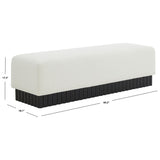 SAFAVIEH Couture Tylie Boucle & Wood Bench - 60Wx18Dx17H