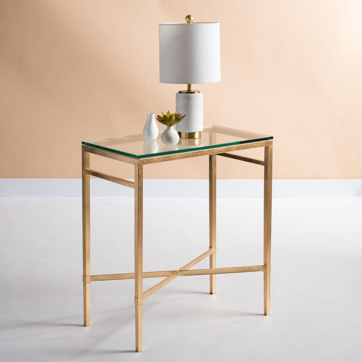 SAFAVIEH Couture Vallie Side Table - 22" W x 13" D x 25" H - 22Wx13Dx25H