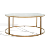 SAFAVIEH Couture Vangeliya Round Marble Coffee Table - 36 In W x 36 In D x 15 In H - 36Wx36Dx15H