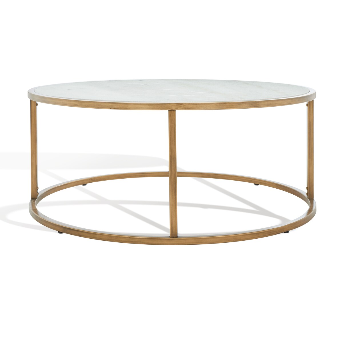 SAFAVIEH Couture Vangeliya Round Marble Coffee Table - 36 In W x 36 In D x 15 In H - 36Wx36Dx15H