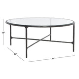 SAFAVIEH Couture Venanzia Round Metal Coffee Table - 36" W x 36" L x 15" H - 36Wx36Dx15H