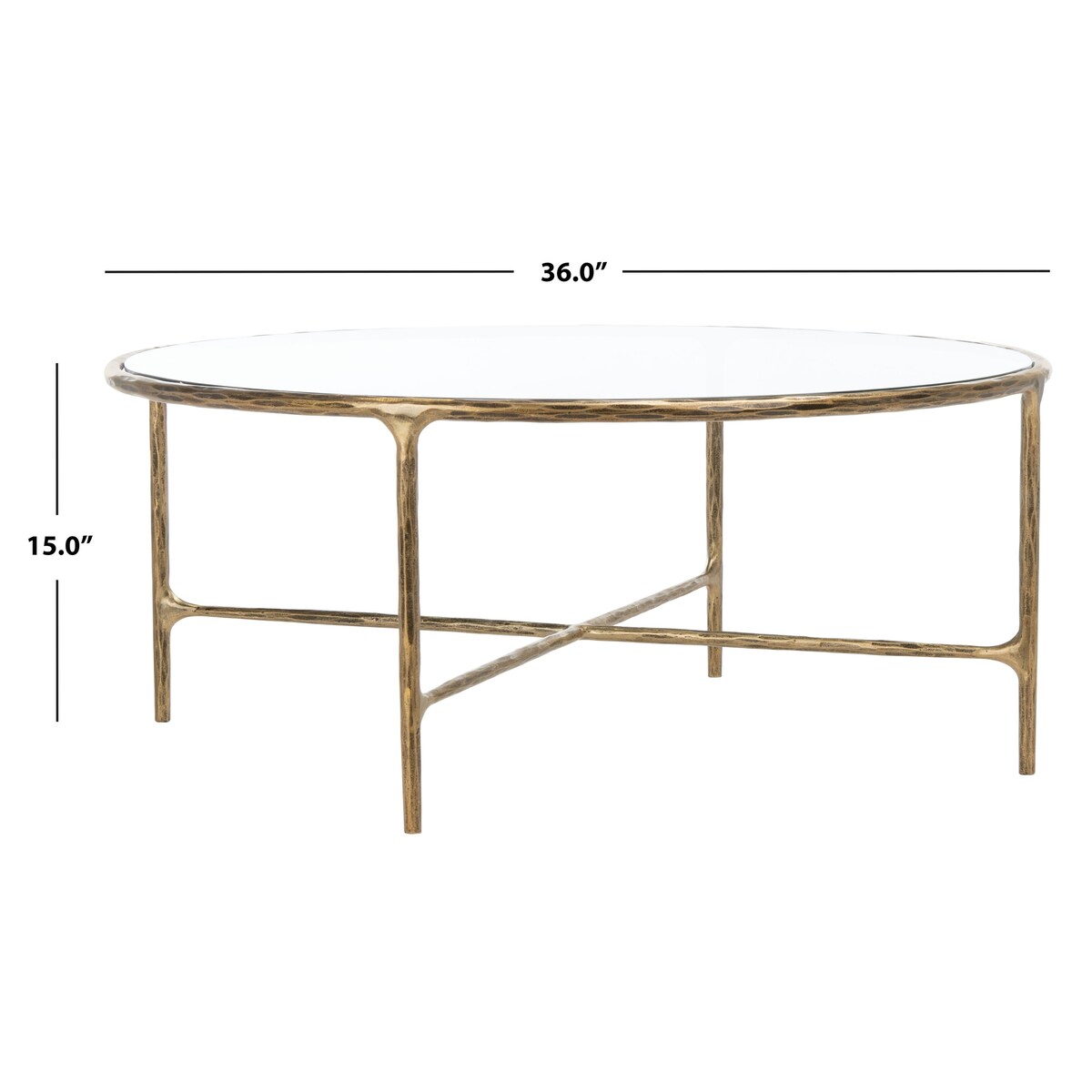 SAFAVIEH Couture Venanzia Round Metal Coffee Table - 36" W x 36" L x 15" H - 36Wx36Dx15H