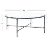 SAFAVIEH Couture Venanzia Round Metal Coffee Table - 36" W x 36" L x 15" H - 36Wx36Dx15H