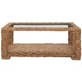 SAFAVIEH Couture Verlie Tropical Coastal Boho Water Hyacinth Coffee Table - 44 In. W x 24 In. D x 18 In. H - 44Wx24Dx18H