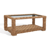 SAFAVIEH Couture Verlie Tropical Coastal Boho Water Hyacinth Coffee Table - 44 In. W x 24 In. D x 18 In. H - 44Wx24Dx18H