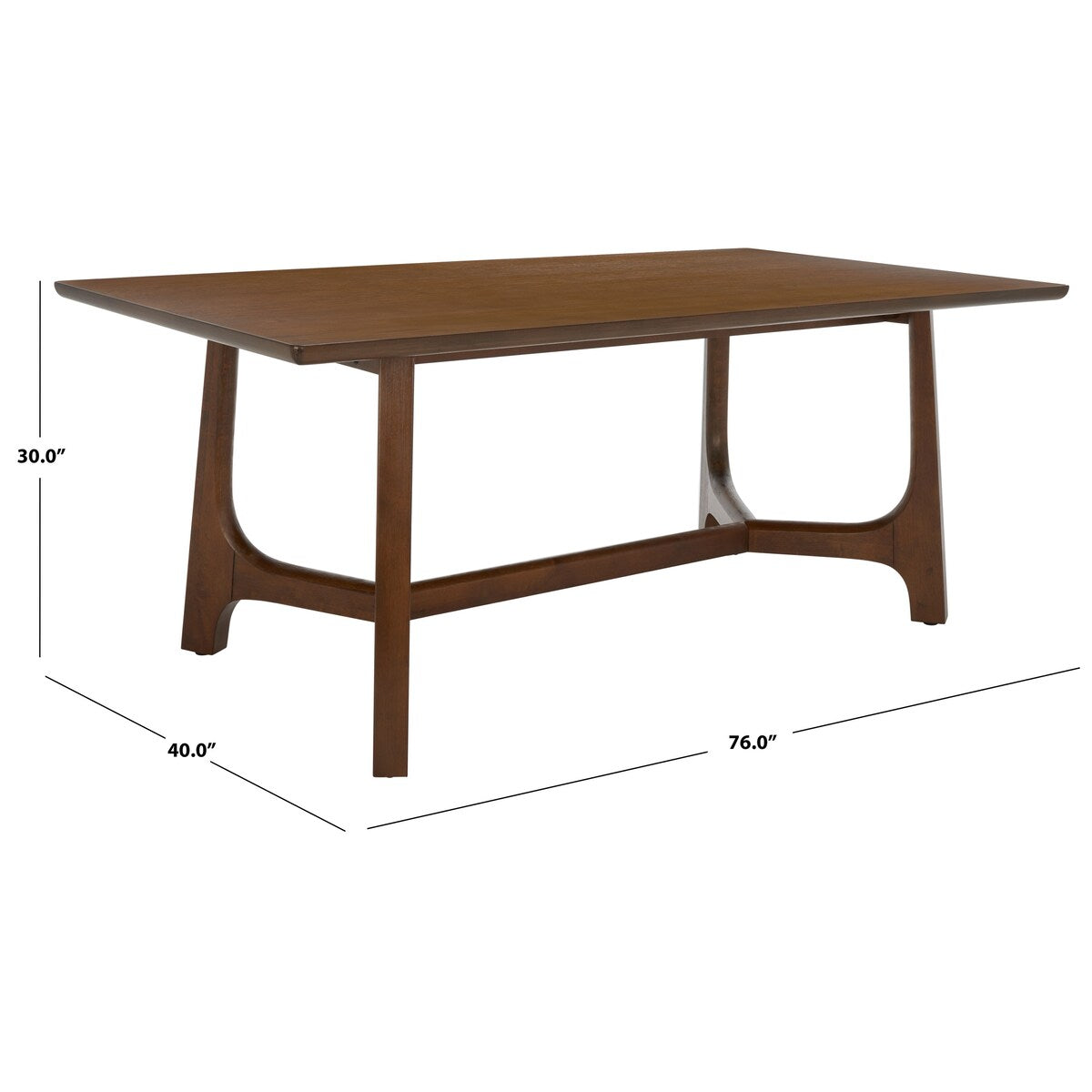 SAFAVIEH Couture Zakira Wood Rectangle Dining Table - 76 In W x 40 In D x 30 In H - 76Wx40Dx30H